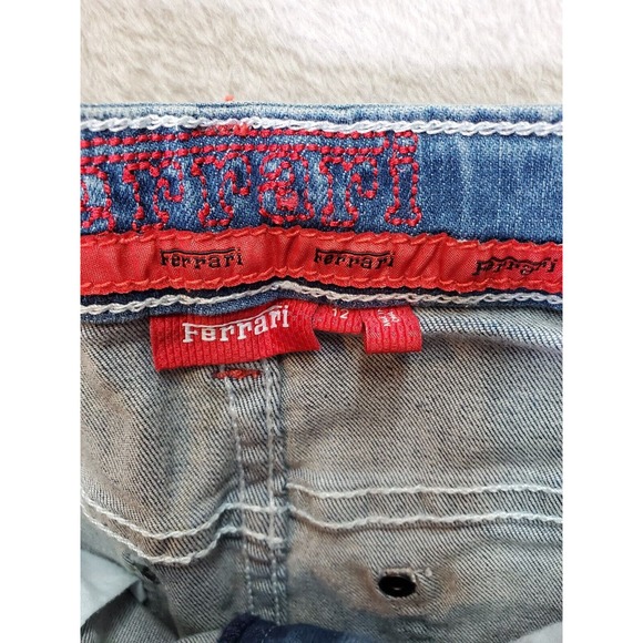 Ferrani Jeans Boys 12‎ Blue Denim Cotton Stretch Light Wash Pockets Straight Leg - Picture 14 of 16